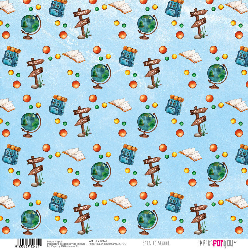 Papers For You Back to School Canvas Scrap Pack (8pcs) (PFY-12456) (OUTLET)