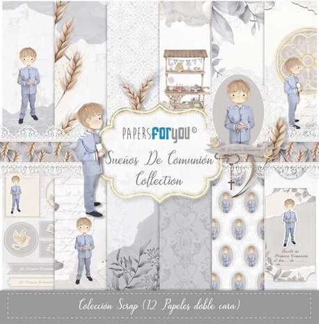 Papers For You Sueños De Comunión Niño Rubio Scrap Paper Pack (12pcs) (PFY-13411) (OUTLET)