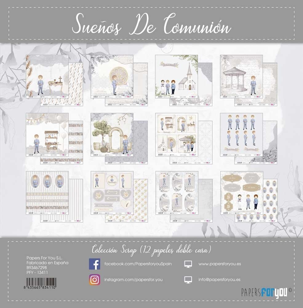 Papers For You Sueños De Comunión Niño Rubio Scrap Paper Pack (12pcs) (PFY-13411) (OUTLET)