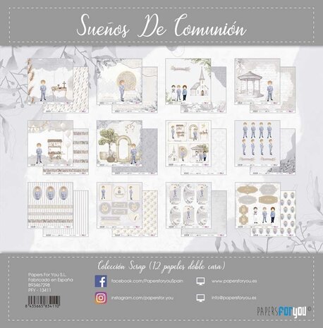 Papers For You Sueños De Comunión Niño Rubio Scrap Paper Pack (12pcs) (PFY-13411) (OUTLET)