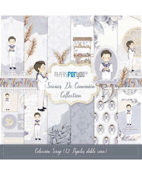 Papers For You Sueños De Comunión Niño Moreno Scrap Paper Pack (12pcs) (PFY-13425) (OUTLET)
