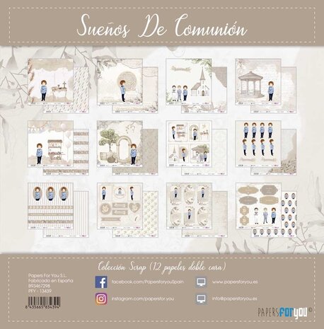 Papers For You Sueños De Comunión Niño Pelirrojo Scrap Paper Pack (12pcs) (PFY-13439) (OUTLET)