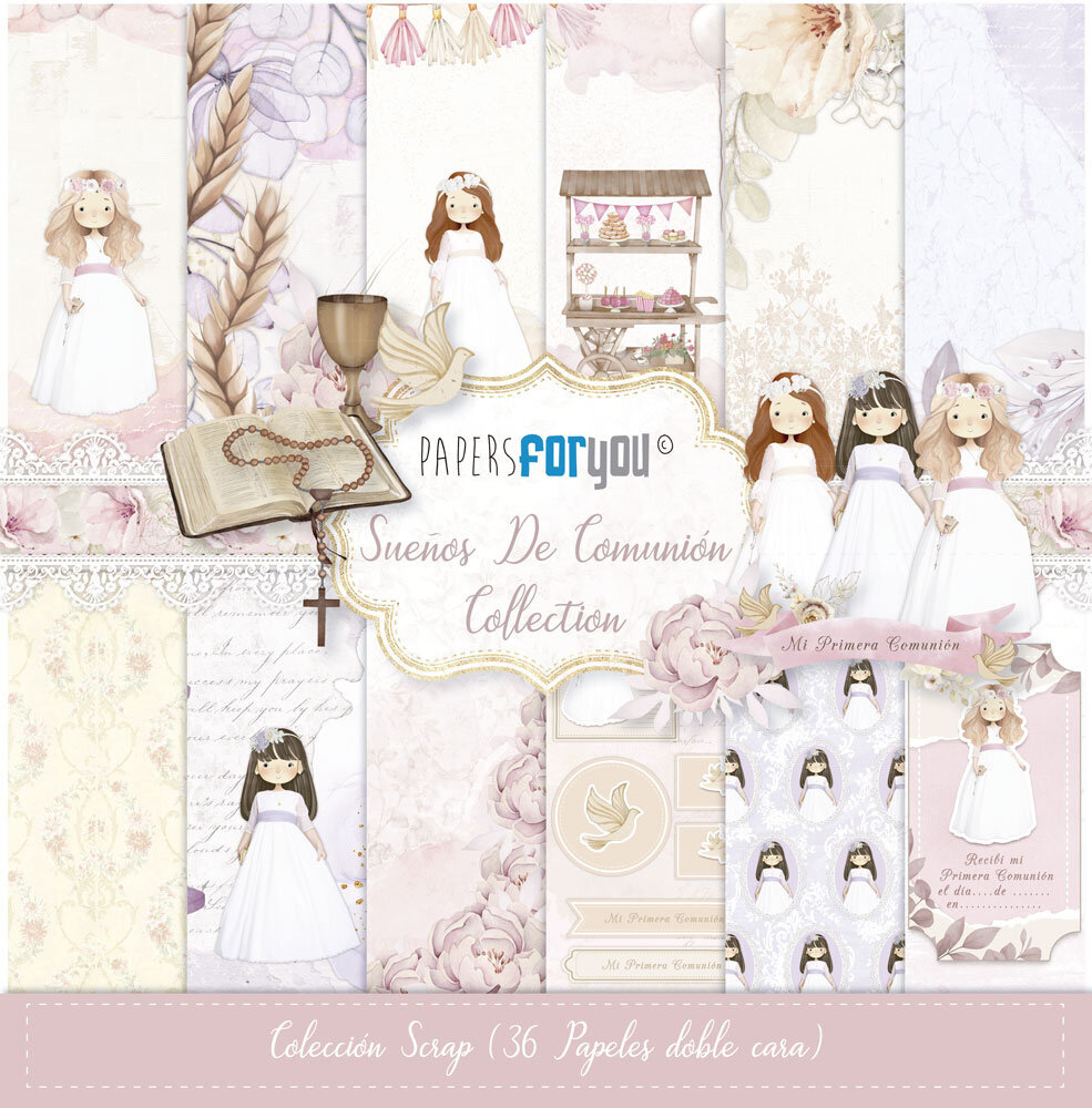 Papers For You Sueños De Comunión Niñas Midi Scrap Paper Pack (36pcs) (PFY-13455) (OUTLET)