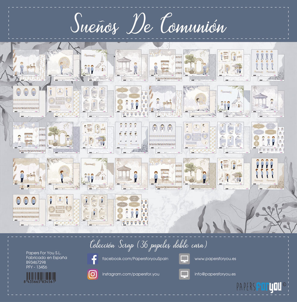 Papers For You Sueños De Comunión Niños Midi Scrap Paper Pack (36pcs) (PFY-13456) (OUTLET)