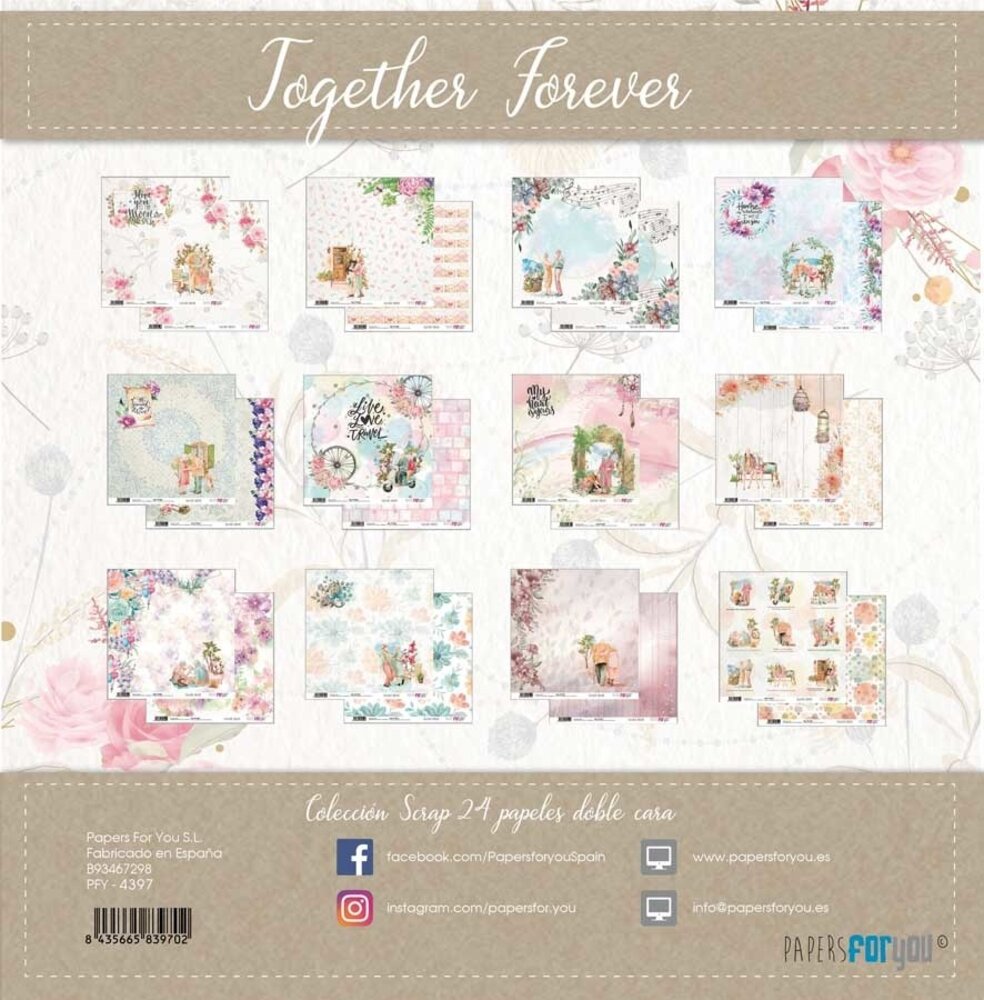 Papers For You Together Forever Mini Scrap Paper Pack (24pcs) (PFY-4397) (OUTLET)