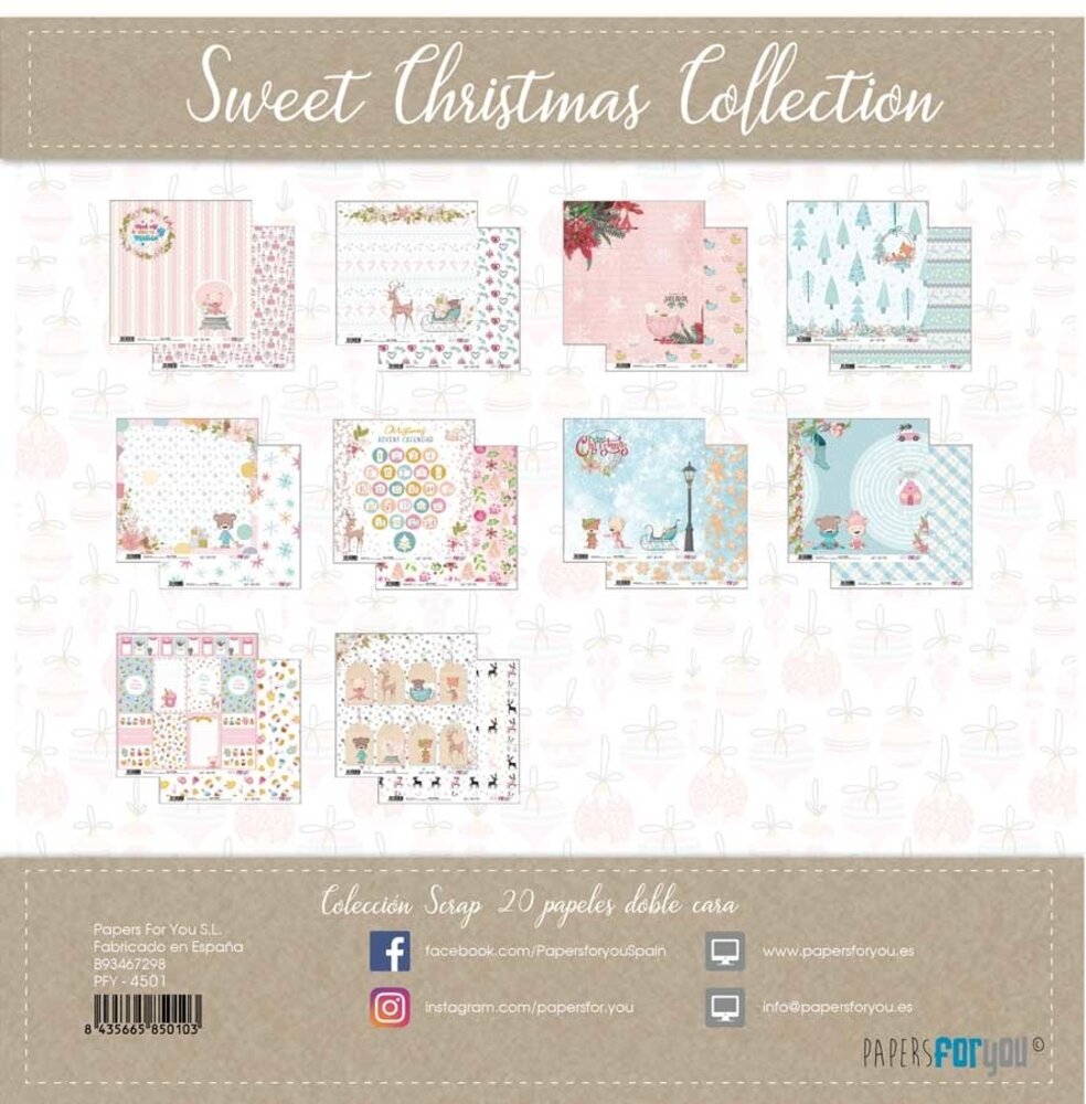 Papers For You Sweet Christmas Mini Scrap Paper Pack (20pcs) (PFY-4501) (OUTLET)