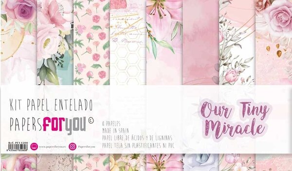 Papers For You Our Tiny Miracle Canvas Scrap Pack (8pcs) (PFY-4506) (OUTLET)