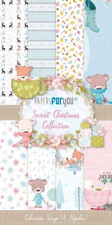 Papers For You Sweet Christmas Slim Scrap Paper Pack (8pcs) (PFY-4563) (OUTLET)