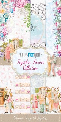 Papers For You Together Forever Slim Scrap Paper Pack (8pcs) (PFY-4564) (OUTLET)