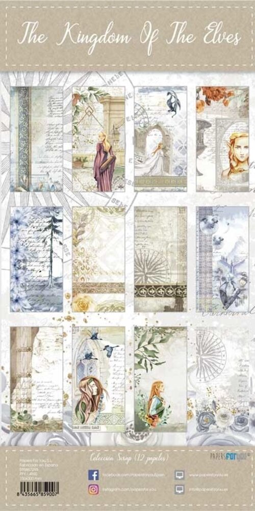 Papers For You The Kingdom Of The Elves Slim Scrap Paper Pack (12pcs) (PFY-4590) (OUTLET)