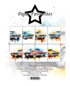 Paper Favourites Muscle Cars A5 Paper Pack (PFA109) (OUTLET)