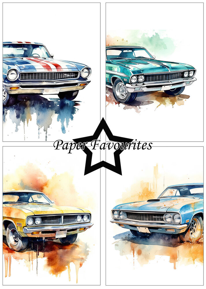 Paper Favourites Muscle Cars A5 Paper Pack (PFA109) (OUTLET)