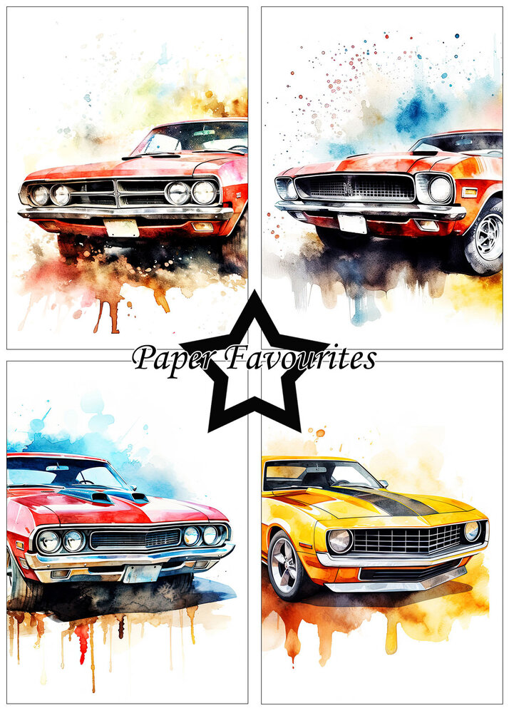 Paper Favourites Muscle Cars A5 Paper Pack (PFA109) (OUTLET)