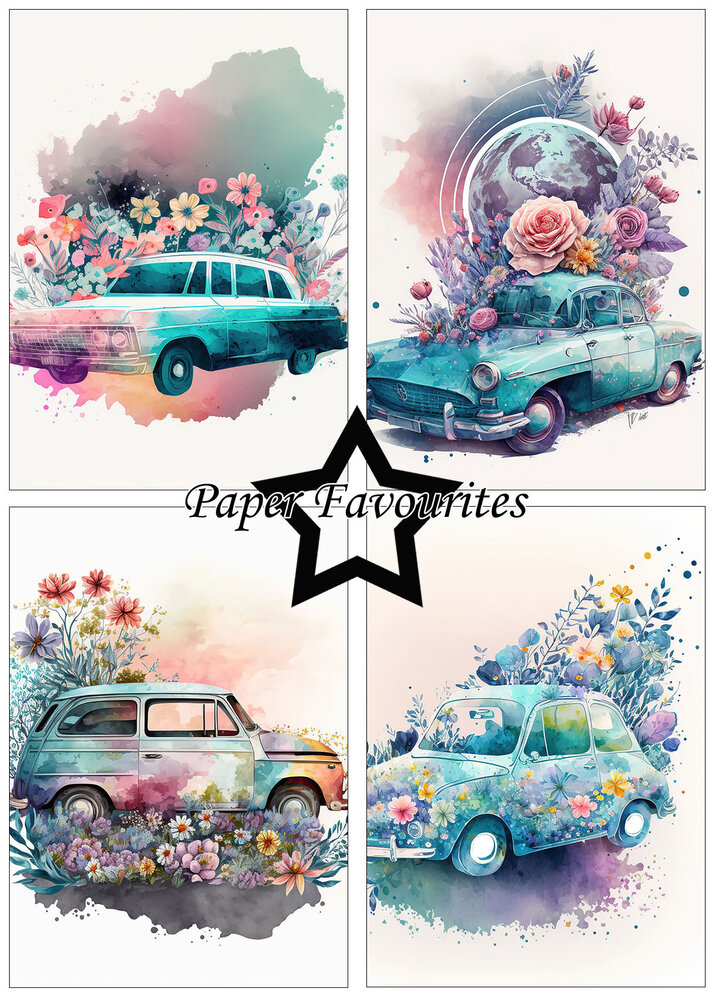 Paper Favourites Floral Cars A5 Paper Pack (PFA110) (OUTLET)