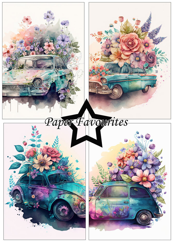 Paper Favourites Floral Cars A5 Paper Pack (PFA110) (OUTLET)