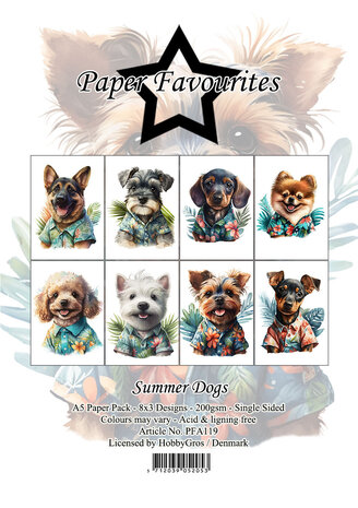 Paper Favourites Summer Dogs A5 Paper Pack (PFA119) (OUTLET)