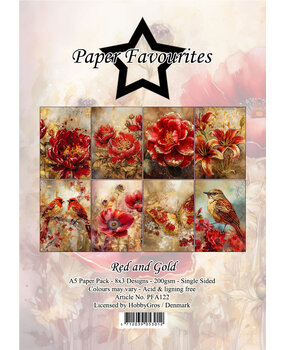 Paper Favourites Red and Gold A5 Paper Pack (PFA122) (OUTLET)