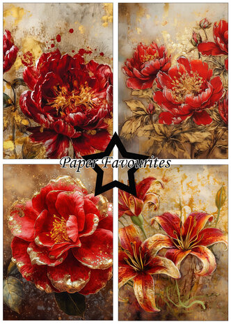 Paper Favourites Red and Gold A5 Paper Pack (PFA122) (OUTLET)
