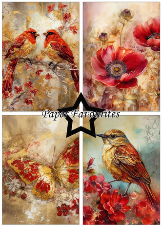 Paper Favourites Red and Gold A5 Paper Pack (PFA122) (OUTLET)
