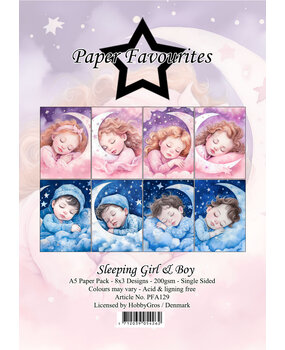 Paper Favourites Sleeping Girl & Boy A5 Paper Pack (PFA129) (OUTLET)