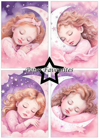 Paper Favourites Sleeping Girl & Boy A5 Paper Pack (PFA129) (OUTLET)