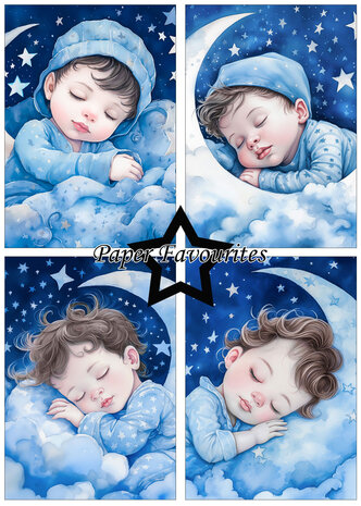 Paper Favourites Sleeping Girl & Boy A5 Paper Pack (PFA129) (OUTLET)