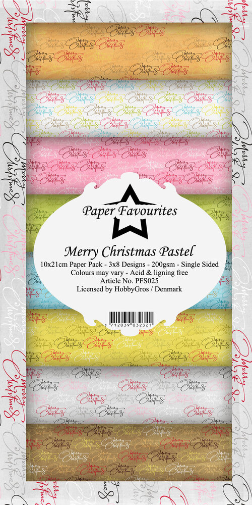 Paper Favourites Merry Christmas Pastel Slim Paper Pack (PFS025) (OUTLET)