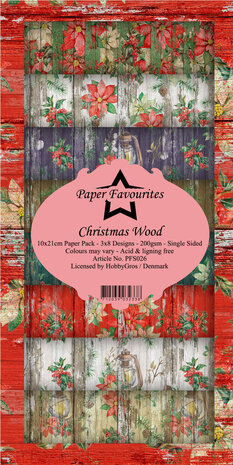 Paper Favourites Christmas Wood Slim Paper Pack (PFS026) (OUTLET)