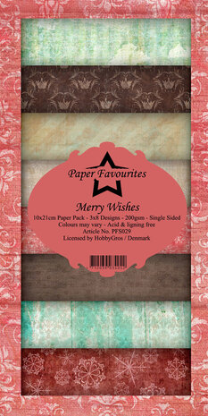 Paper Favourites Merry Wishes Slim Paper Pack (PFS029) (OUTLET)