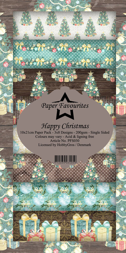 Paper Favourites Happy Christmas Slim Paper Pack (PFS030) (OUTLET)