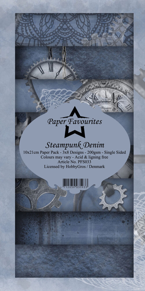 Paper Favourites Steampunk Denim Slim Paper Pack (PFS032) (OUTLET)