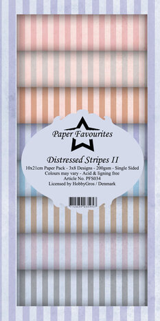 Paper Favourites Distressed Stripes II Slim Paper Pack (PFS034) (OUTLET)