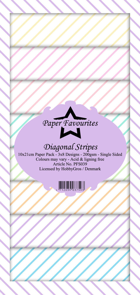 Paper Favourites Diagonal Stripes Slim Paper Pack (PFS039) (OUTLET)
