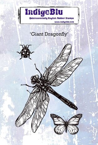 IndigoBlu Giant Dragonfly A6 Rubber Stamps (IND0417) (OUTLET)