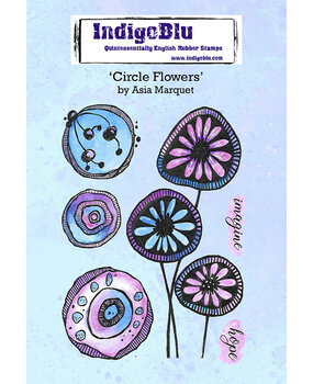 IndigoBlu Circle Flowers by Asia A6 Rubber Stamps (IND0757) (OUTLET) IndigoBlu Circle Flowers by Asia A6 Rubber Stamps (IND0757) (OUTLET)