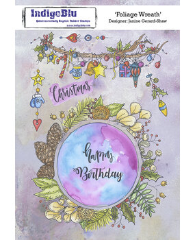IndigoBlu Foliage Wreath A5 Rubber Stamps (IND0812) (OUTLET) IndigoBlu Foliage Wreath A5 Rubber Stamps (IND0812) (OUTLET)