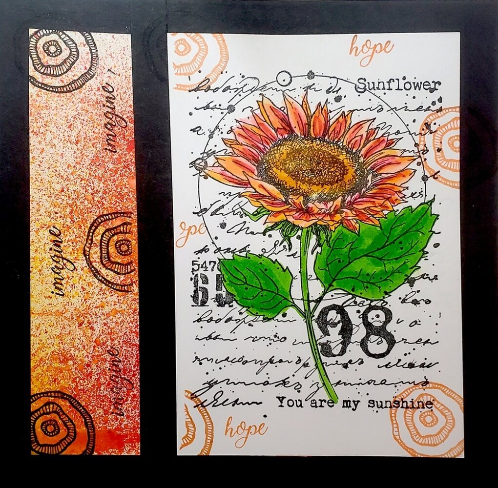 IndigoBlu Sunflower Bloom A6 Rubber Stamps (IND0866) (OUTLET)
