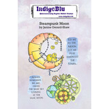 IndigoBlu Steampunk Moon A6 Rubber Stamps (IND0883) (OUTLET)