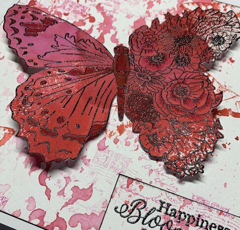 IndigoBlu Butterfly Dance A5 Rubber Stamps (IND0941) (OUTLET)
