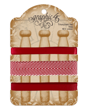 Graphic 45 Trim Triumphant Red (4502291) (OUTLET)