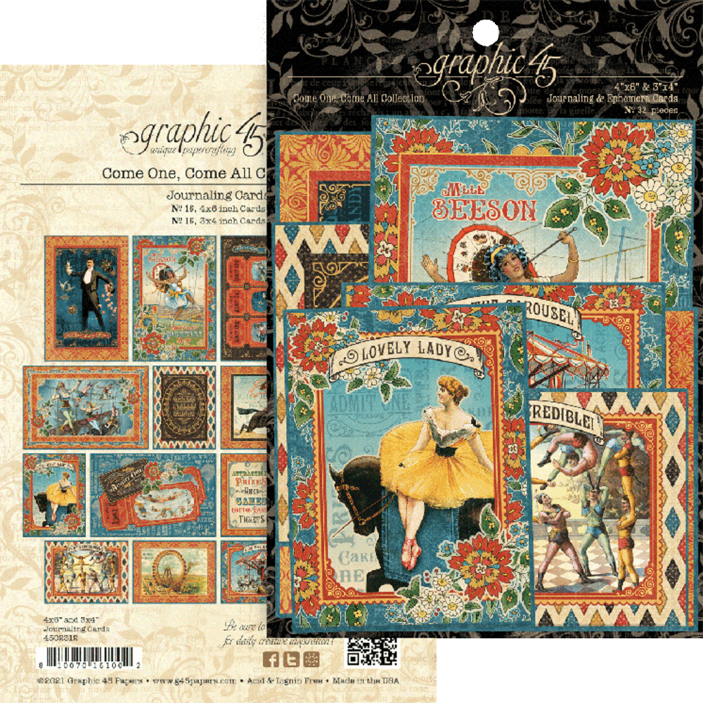 Graphic 45 Come One, Come All! Journaling Cards (4502312) (OUTLET)