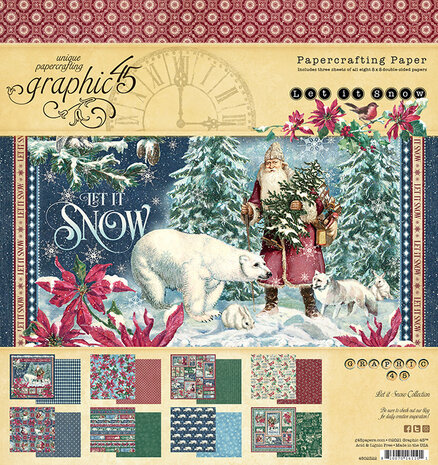 Graphic 45 Let it Snow 8x8 Inch Paper Pad (4502322) (OUTLET)