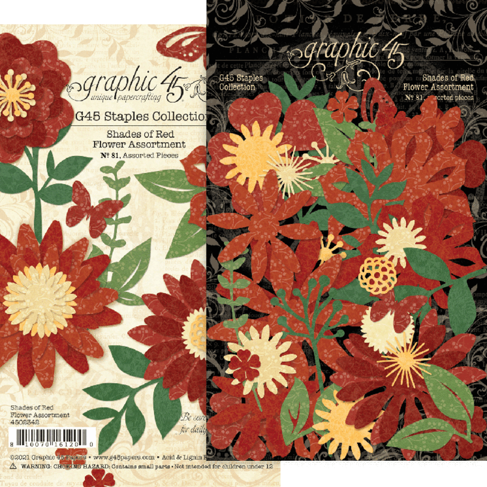 Graphic 45 Flower Assortment Shades of Red (4502342) (OUTLET)