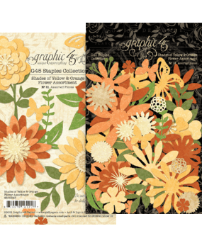 Graphic 45 Flower Assortment Shades of Yellow & Orange (4502343) (OUTLET)