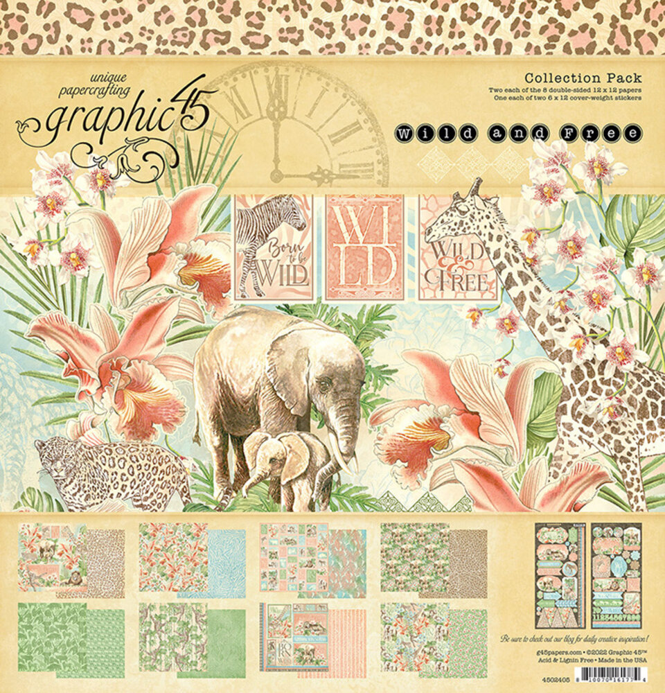 Graphic 45 Wild & Free 12x12 Inch Collection Pack (4502405) (OUTLET)