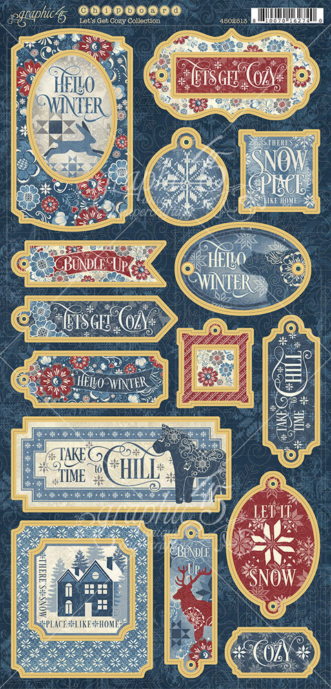 Graphic 45 Let's Get Cozy Chipboard (4502513) (OUTLET)