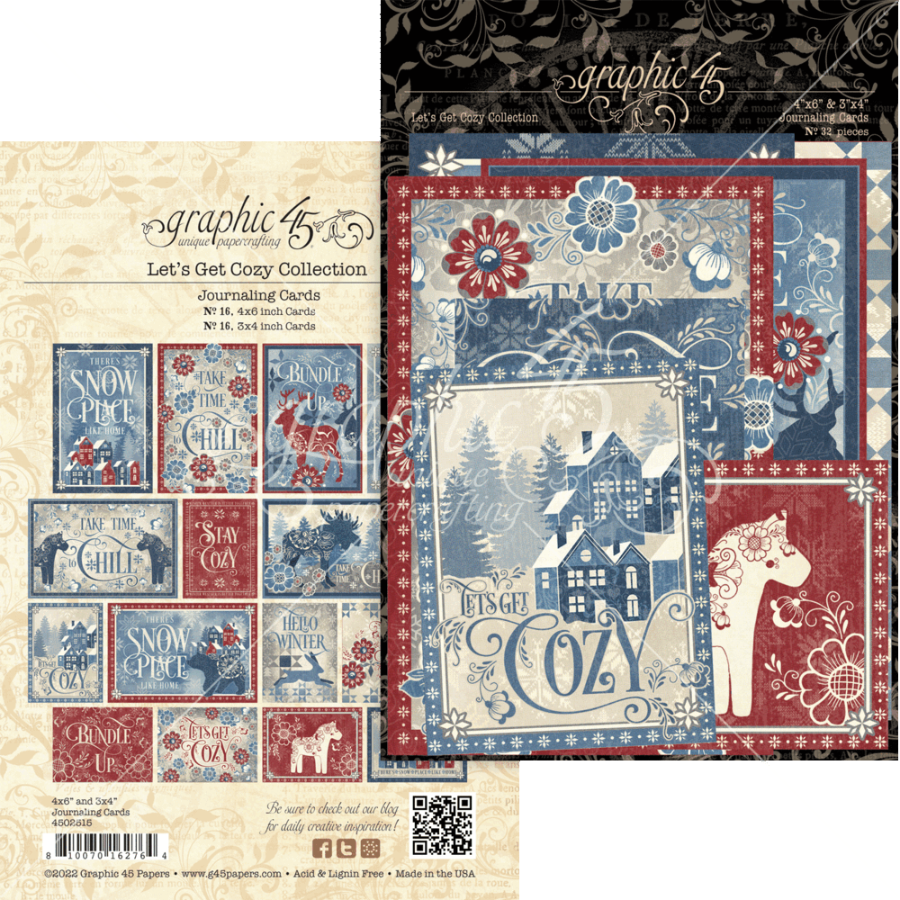 Graphic 45 Let's Get Cozy Journaling Cards (4502515) (OUTLET)