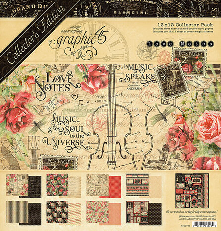 Graphic 45 Love Notes 12x12 Inch Collector's Edition Pack with Stickers (4502782) (OUTLET)