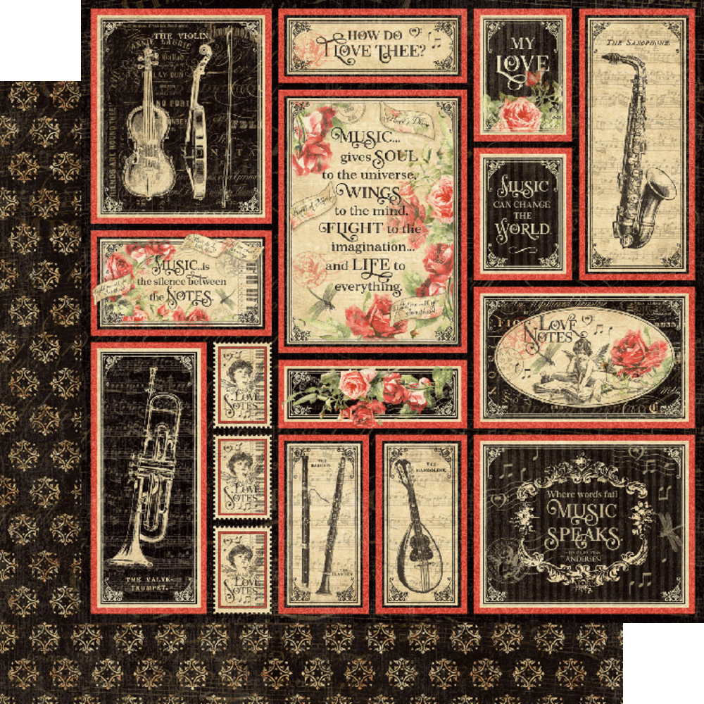 Graphic 45 Love Notes 12x12 Inch Collector's Edition Pack with Stickers (4502782) (OUTLET)