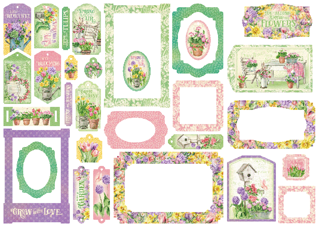 Graphic 45 Grow with Love Chipboard Tags & Frames (4502820) (OUTLET)